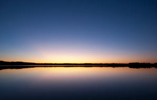 Picture the sky, water, sunset, lake, surface, the evening