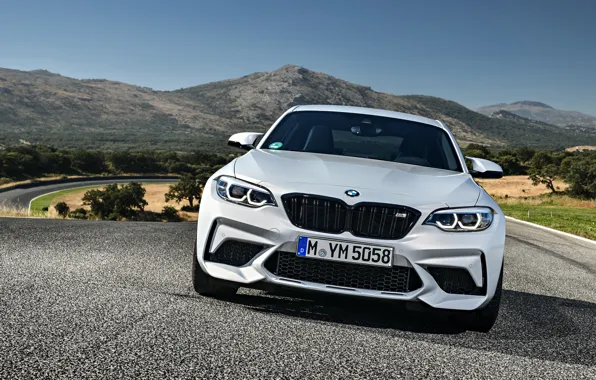Mountains, coupe, track, BMW, the front, 2018, F87, M2