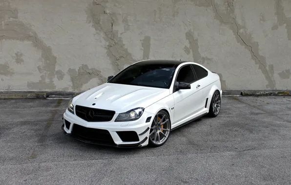 Picture Mercedes, AMG, Black, Series, C63, HRE Wheels