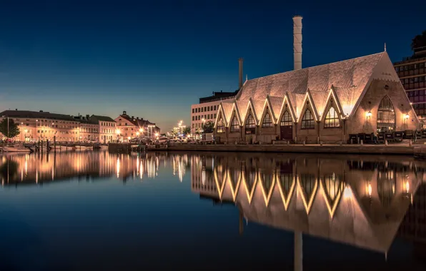 Lights, the evening, Sweden, Gothenburg