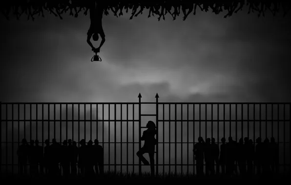 People, up, the fence, the prize