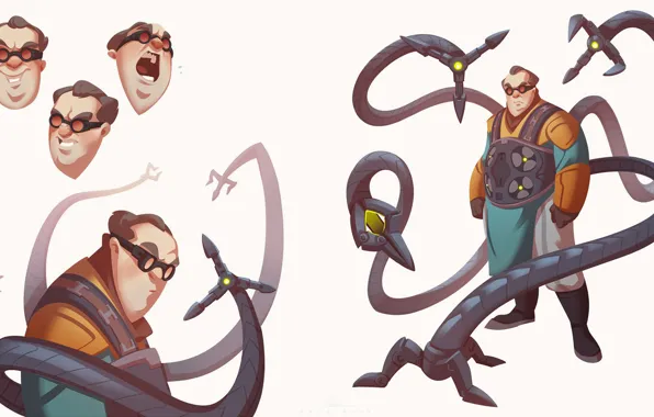 Minimalism, glasses, tentacles, Costume, Marvel, Spider-man, glasses, Comics