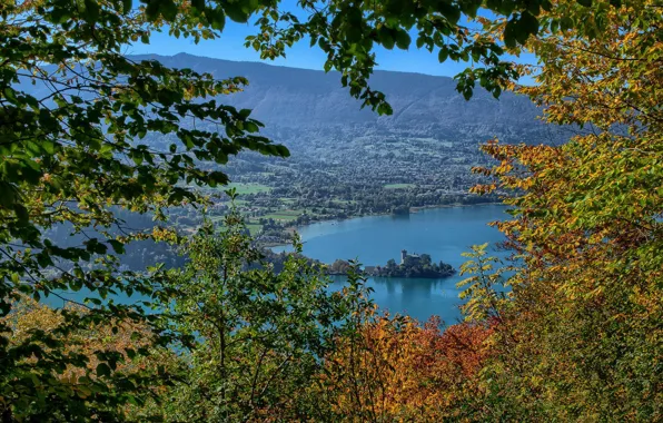 Picture lake, France, Annecy, Haute-Savoie