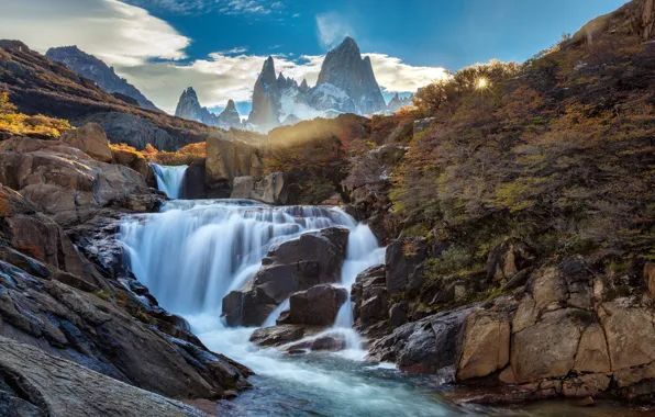 Sunset, Patagonia, Forrest, los Glaciares national park