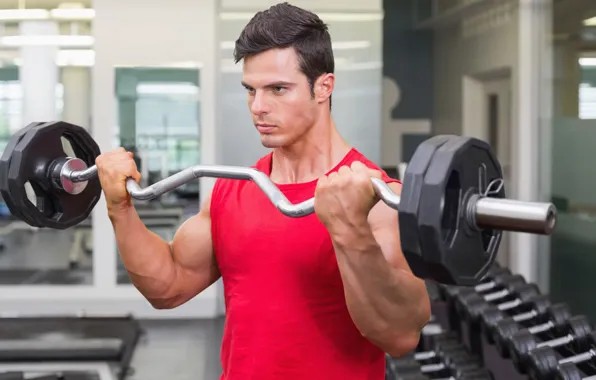 Pose, muscle, muscle, rod, athlete, biceps, gym, bodybuilder