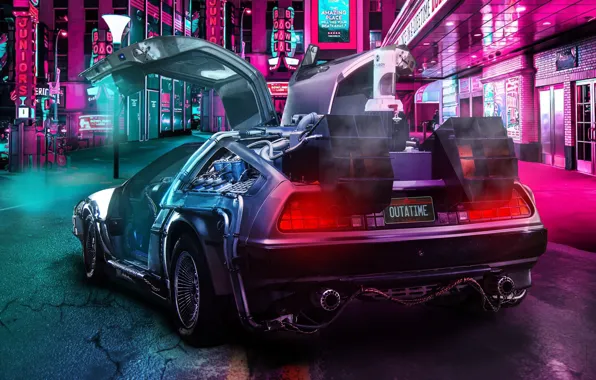 Delorean Dashing Through The Scifi Cityscape Wallpaper,HD Artist Wallpapers,4k  Wallpapers,Images,Backgrounds,Photos and Pictures