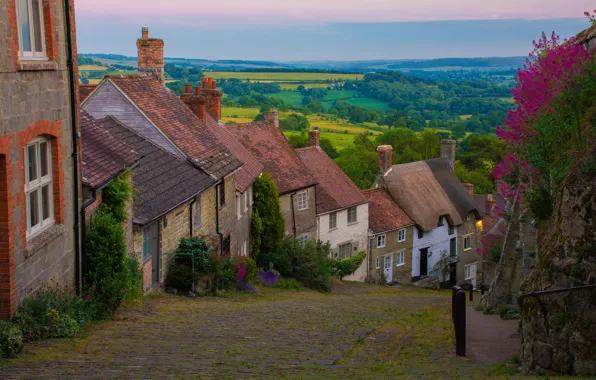 Picture landscape, the city, street, England, home, Shaftesbury