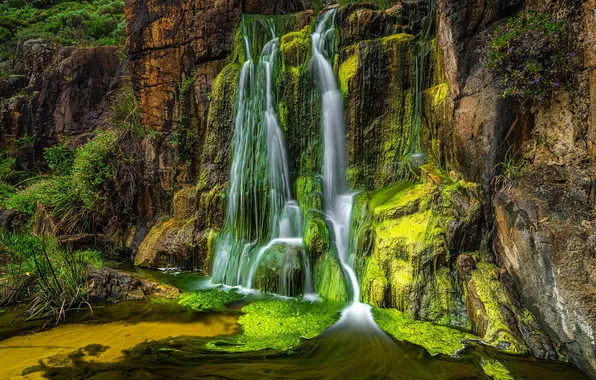 Picture rock, waterfall, stream, Australia