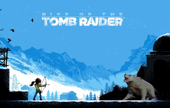 Tomb raider, pixel art, bit