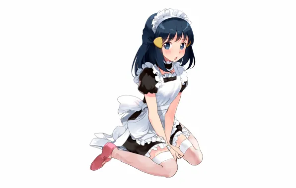 Girl, sexy, thighhighs, long hair, anime, beautiful, pretty, dawn