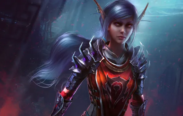 Hair, ring, art, World of Warcraft, Warcraft, wow, armor, elf