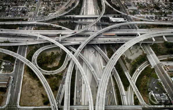 Picture road, machine, bridge, the way, city, the city, road, interchange