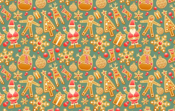 Picture snowflakes, holiday, new year, Christmas, snowman, Santa Claus, Santa Claus