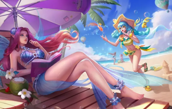 Picture beach, swimsuit, stay, surprise, umbrella, chaise, arena, online