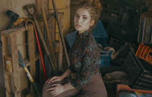 Look, girl, the barn
