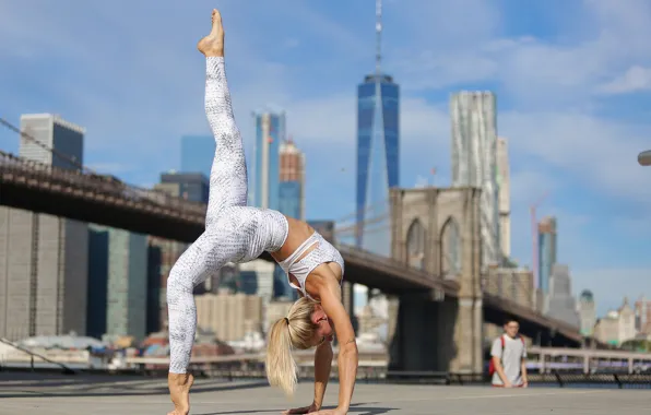Picture summer, girl, background, flexibility, yoga, legs, Beatrice