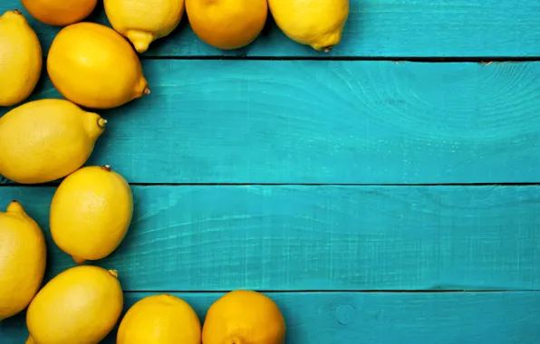 Yellow, lemon, citrus, blue background