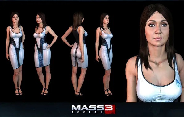 Girl, dress, character, Mass Effect 3, views