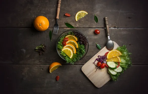 Picture orange, vegetables, vitamins, slices, salad, tomatoes-cherry