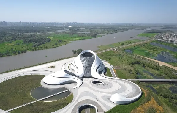 River, construction, architecture, bridges, A Day At The Harbin Opera House