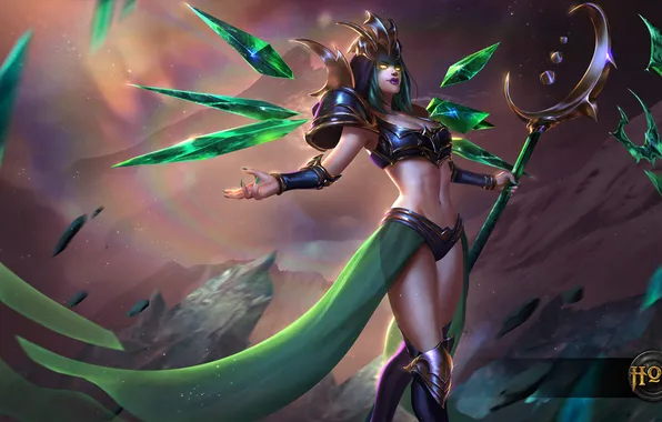 Girl, MAG, Heroes of Newerth, Emerald, Emerald Warden, Empath, Emerald Paragon
