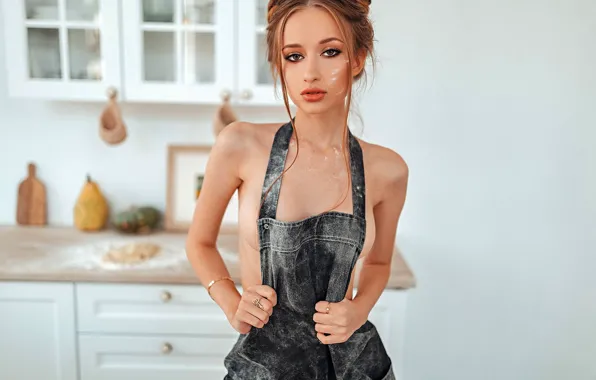 Chest, look, pose, model, naked, body, makeup, figure