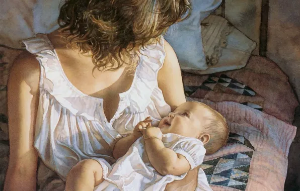 Picture tenderness, baby, mom