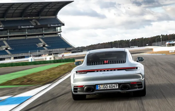 Picture coupe, track, 911, Porsche, Carrera 4S, 992, 2019, slowing