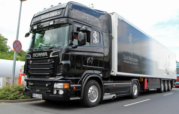 Black, Truck, Angel, Scania, R500
