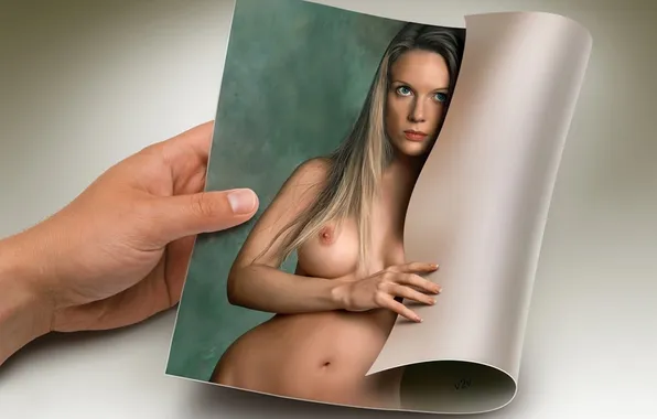 Chest, girl, photo, hair, hands, blonde