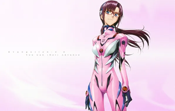 Picture girl, bright, evangelion, in pink