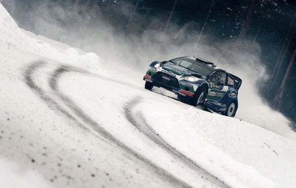 Picture Ford, Winter, Snow, Machine, WRC, Rally, Fiesta, J. M. Latvala