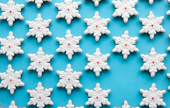 Snowflakes, texture, cookies, Christmas, New year, figures, glaze, design