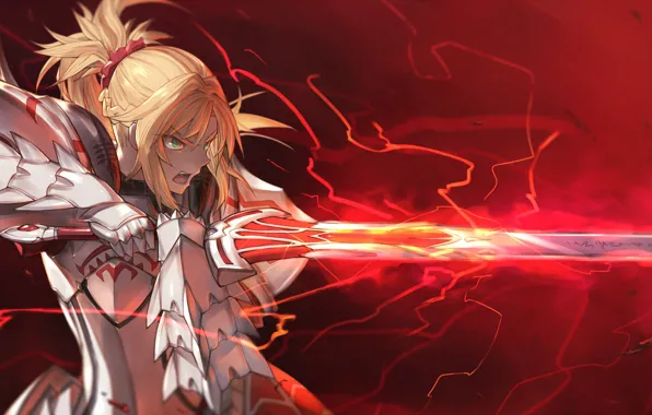 Girl, sword, the saber, fate/grand order