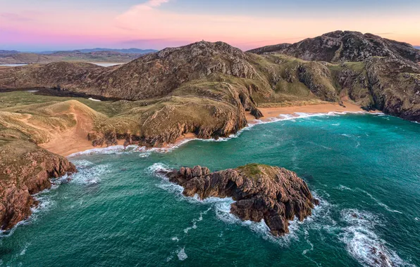 Sea, rock, Ireland, Donegal