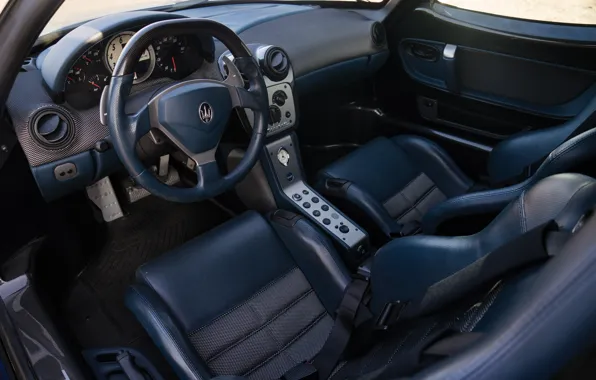 Maserati, leather, torpedo, MC12, the interior of the car, Maserati MC12, steering wheel