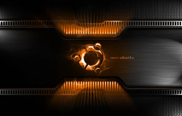 Metal, ubuntu, sign, carbon, orange, powerplant, powered