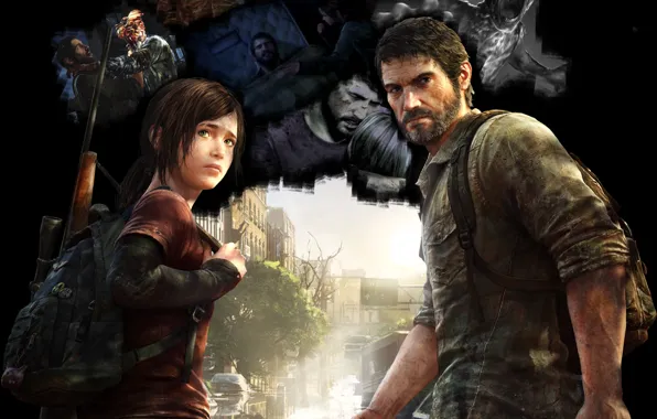 Download Joel and Ellie team up against the dangers of The Last Of Us.  Wallpaper
