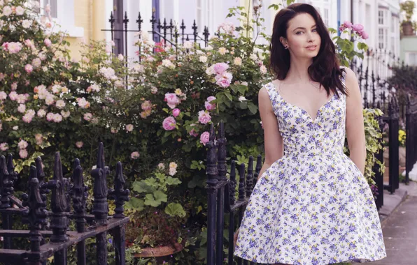 Girl, smile, street, dress, Emma Miller