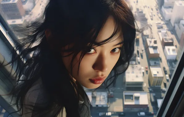 Look, girl, pose, portrait, makeup, Asian, AI art, neural network