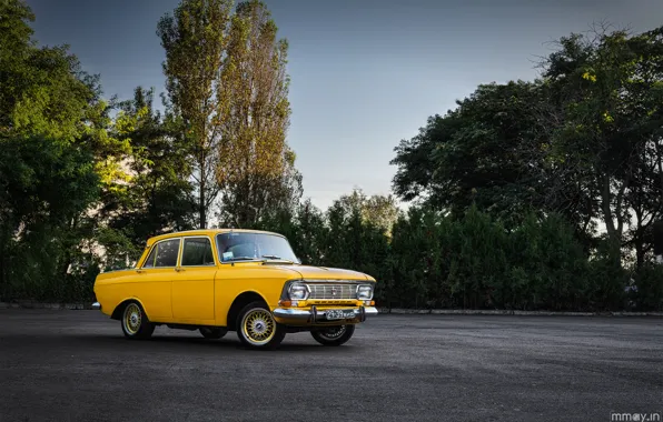Machine, yellow, car, 412, Muscovite, AZLK, Mosa