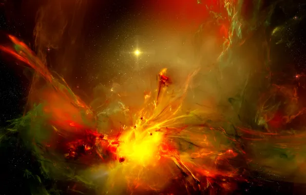 Space, stars, light, nebula, gas