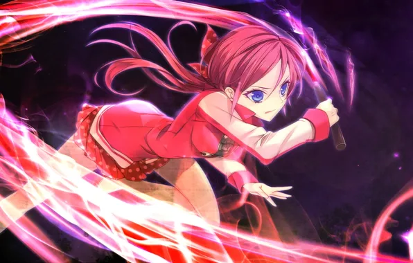 Girl, weapons, magic, gesture, art, Negai no Kakera to Hakugin no Agreement, Akane