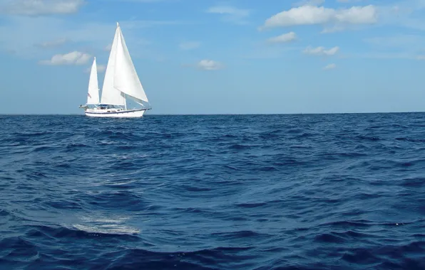 Picture sea, the sky, sailboat, yacht