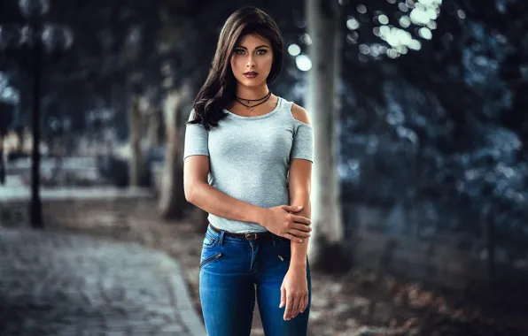 Picture look, girl, hair, jeans, Natalie, Anatoly Oskin