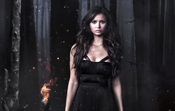 Forest, girl, model, dress, actress, brunette, The Vampire Diaries, Nina Dobrev