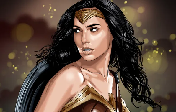 Picture cinema, Wonder Woman, armor, movie, film, artwork, shield, Diana