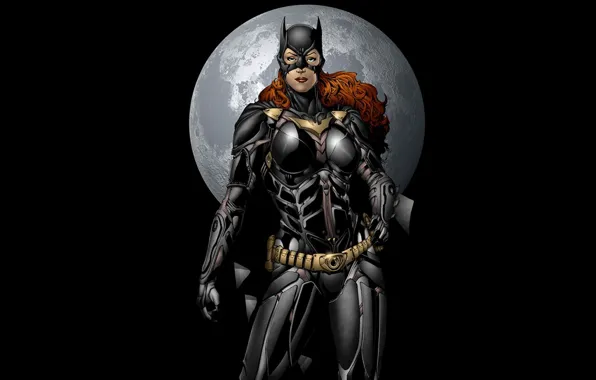 Picture simple background, cape, DC Comics, artwork, minimalism, black background, Batwoman, superhero, fantasy art, mask, moon, …