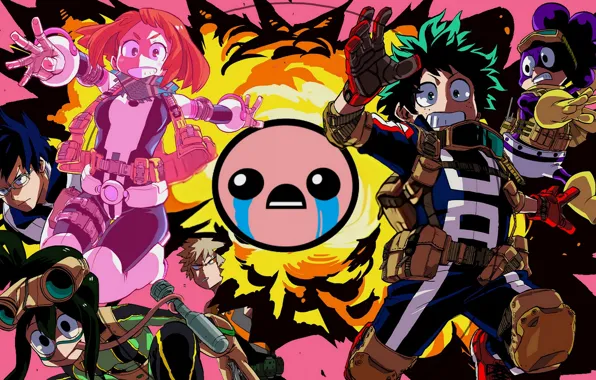 The explosion, fire, characters, My Hero Academia, Boku No Hero Academy, My Hero Academy