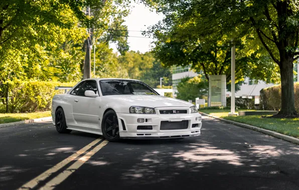 White Pfp Car Gt R R34 Download wallpaper GT-R, White, Skyline, R34, section nissan in ...